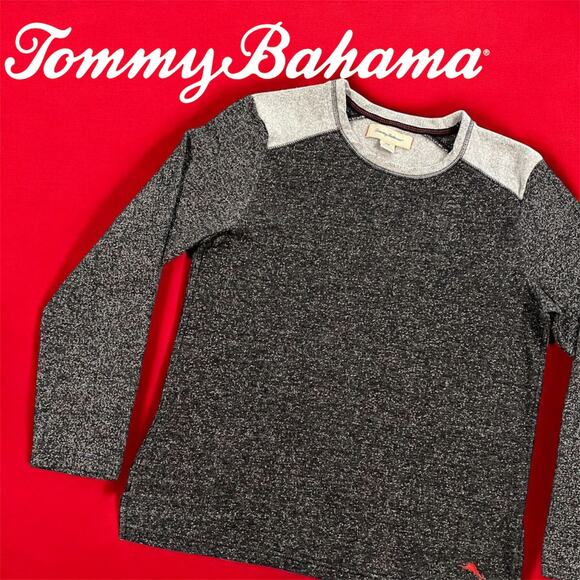 Mens Tommy Bahama Grey‎ Heathered Long Sleeve Tee Size M Medium Pullover Shirt - Picture 1 of 9